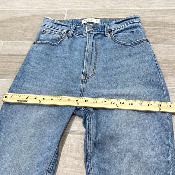 Abercrombie & Fitch The Ankle Straight Ultra High Rise in Light Wash Denim Sz 27 - Picture 12 of 15
